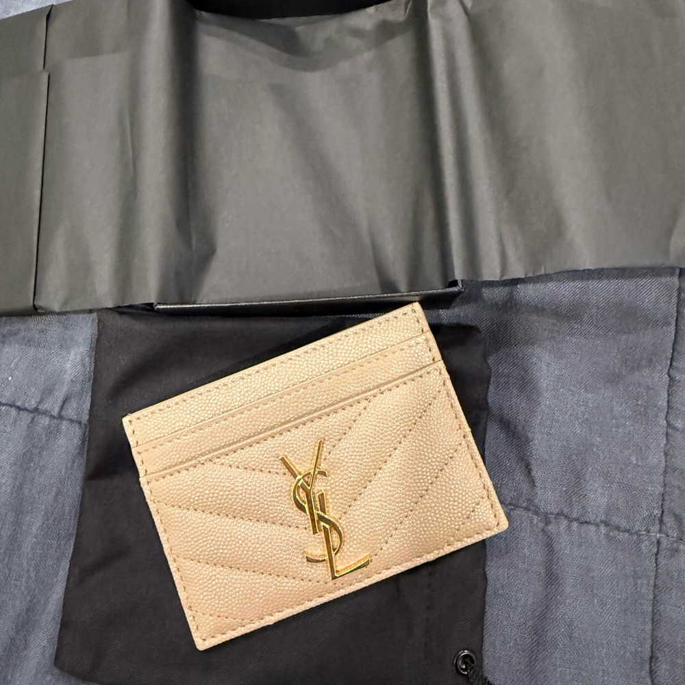 Authentic Saint Laurent Monogram Matelasse Card Case